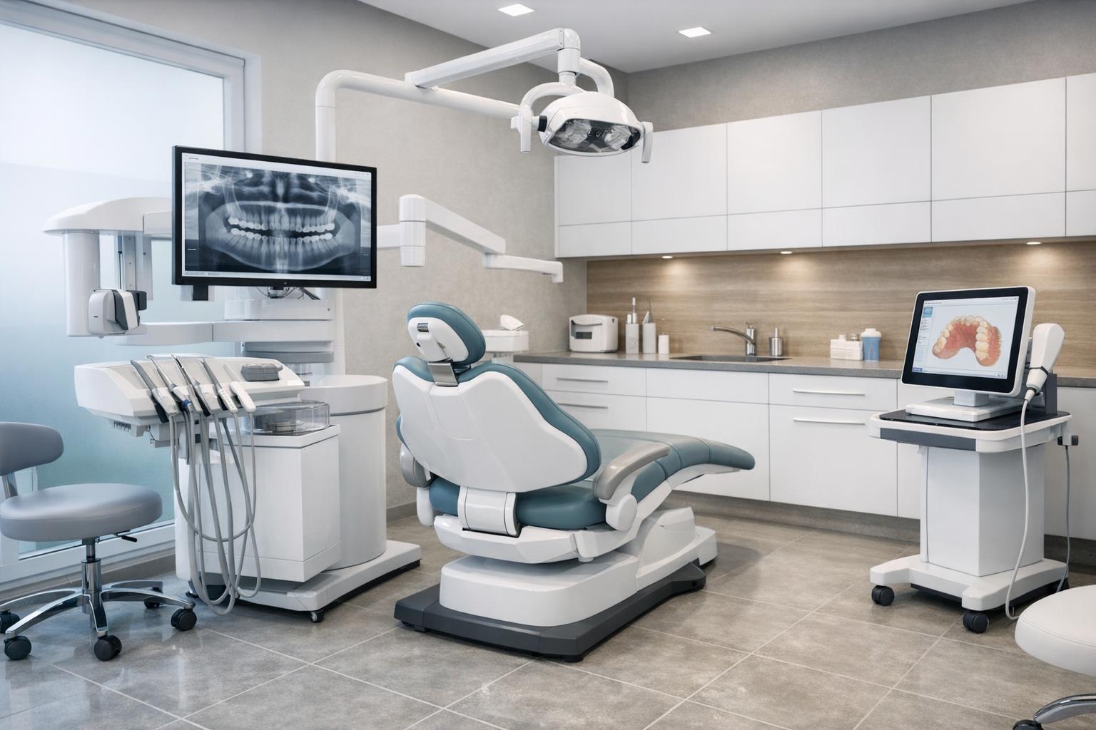 zdjęcie gabinetu ortodontycznego z nowoczesnym wyposażeniem